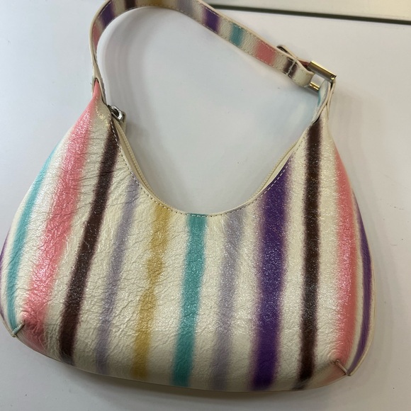 matilda Djerf (as seen on) BY FAR Baby Amber - Ivory Spray Paint Leather Bag - Picture 2 of 8